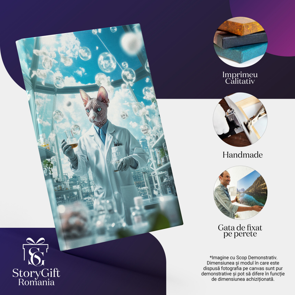 Tablou Canvas Personalizat Geniu În LaboratorMarime 40x25CM [4]