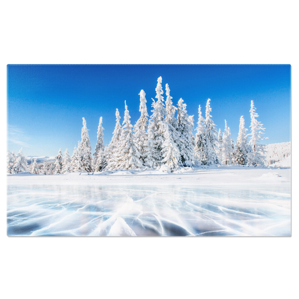 Gheață Albastră și Crăpături pe Suprafața Gheții Înghețate – Tablou Canvas, Marime 40x25CM [1]