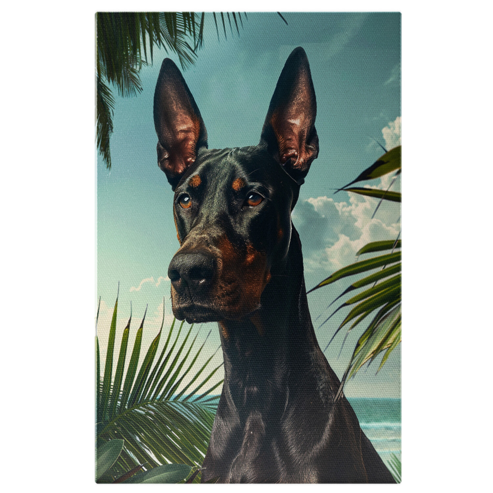 Gigantul Câine Negru cu Urechile Ciulite - Pictură Digitală, Marime 40x25CM [1]