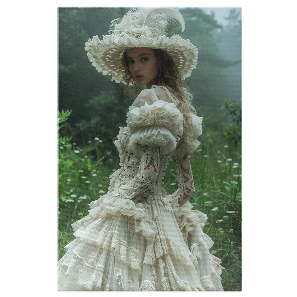 Fata Gingășă în Câmpul cu Vegetație - Pictură Digitală, Marime 40x25CM [1]