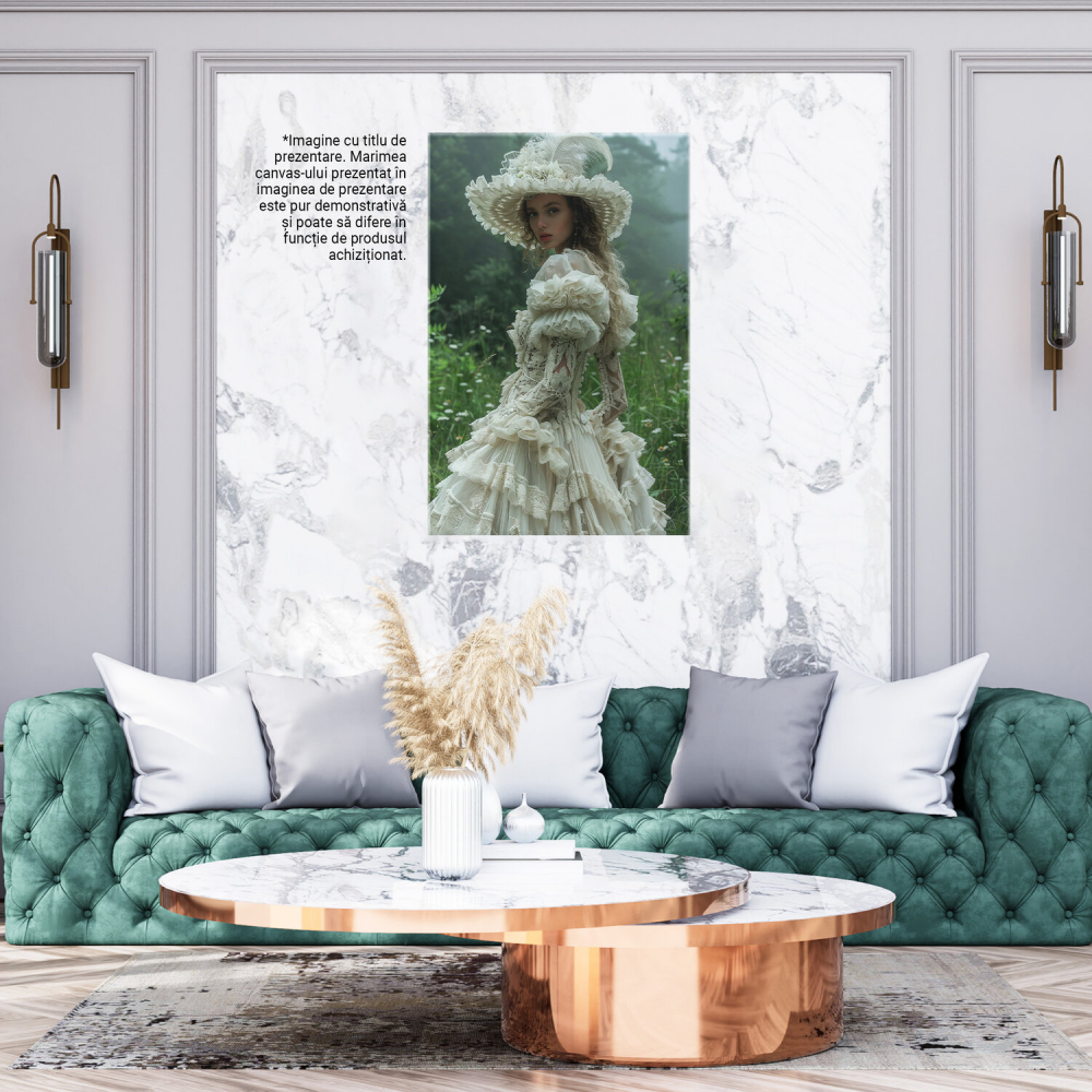 Fata Gingășă în Câmpul cu Vegetație - Pictură Digitală, Marime 40x25CM [3]