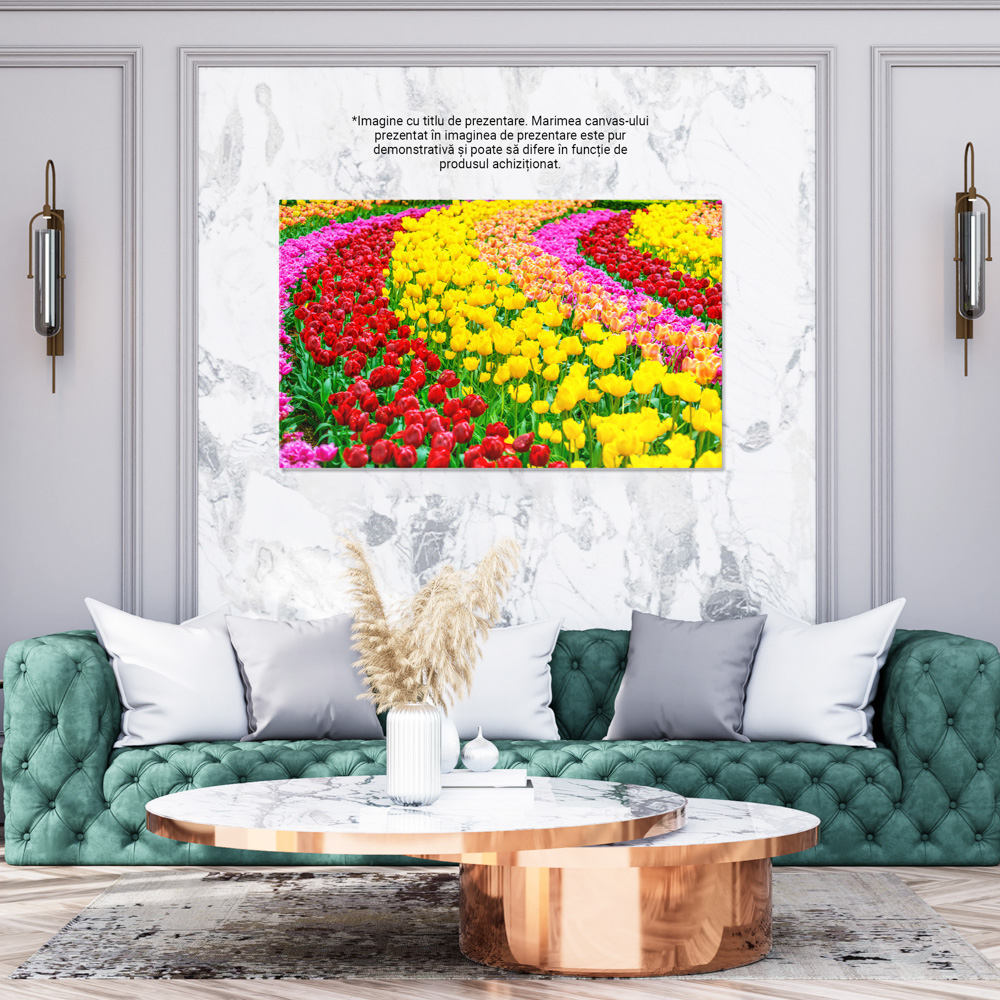 Tablou Canvas Gradina de Lalele in Primavara, fundal, natura, floare, primavara, peisaj 90x60CM [4]