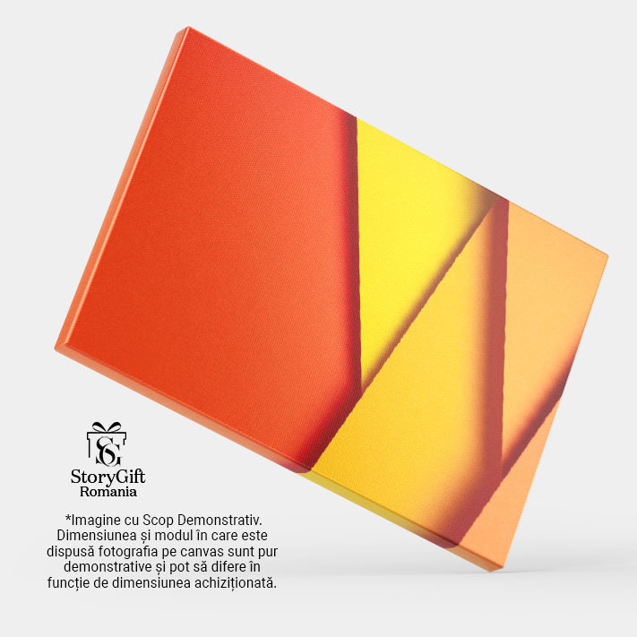 Tablou Canvas - Grafica vibranta, design in nuante calde, stil contemporan: color, pastel, art, collage 40x25CM [4]