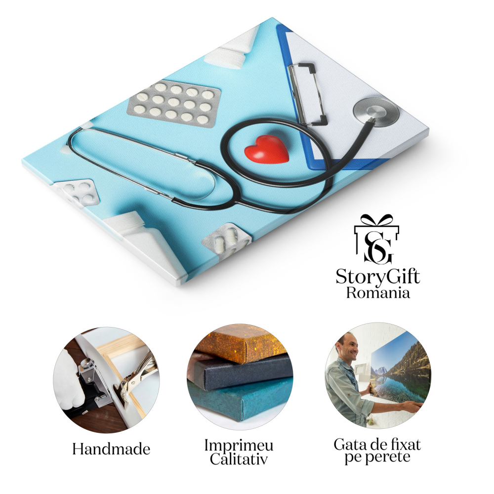 Tablou Canvas: Grija Medicală și Comprimat - Sănătate și Medicină, Marime 40x25CM [2]