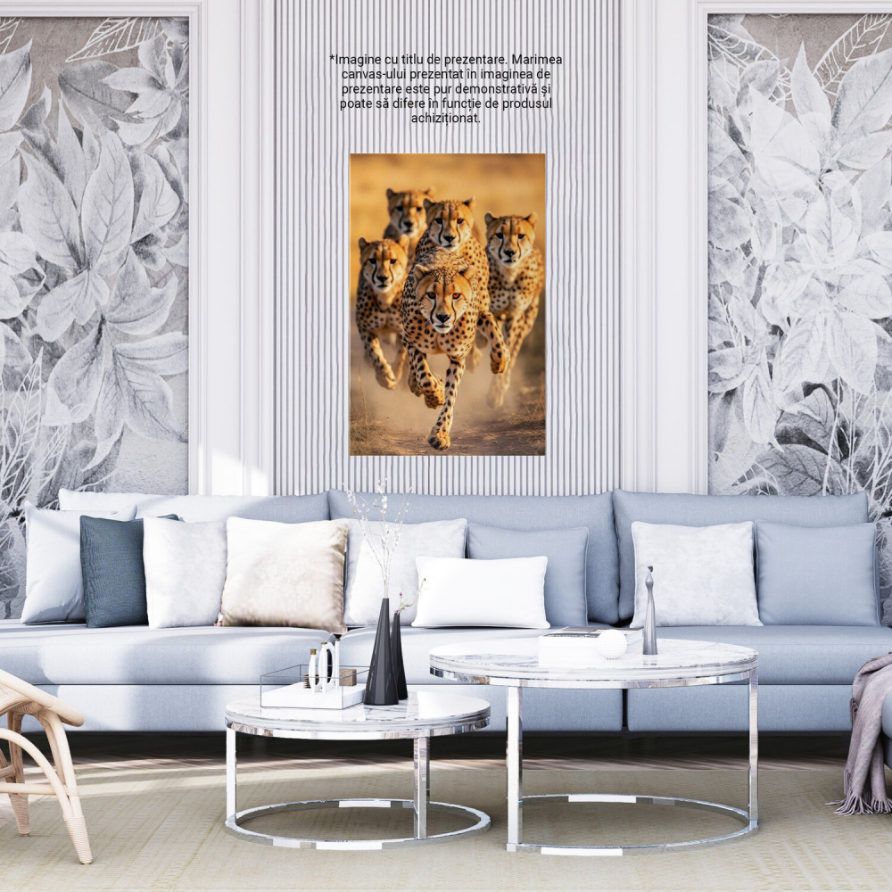 Grup de Gheparzi care Aleargă - Viteza Sălbatică - Pictură Digitală, Marime 40x25CM [4]