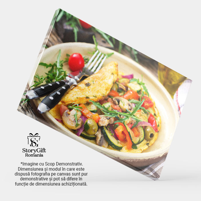 Tablou Canvas Gustare Sanatoasa - O placere culinara cu legume proaspete si oua 40x25CM [4]