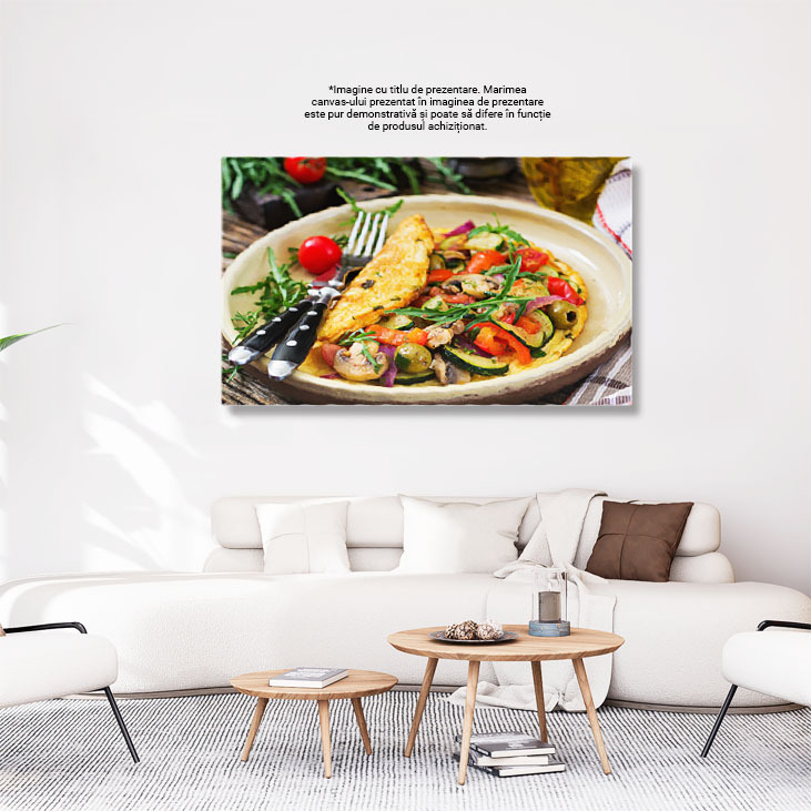 Tablou Canvas Gustare Sanatoasa - O placere culinara cu legume proaspete si oua 40x25CM [3]