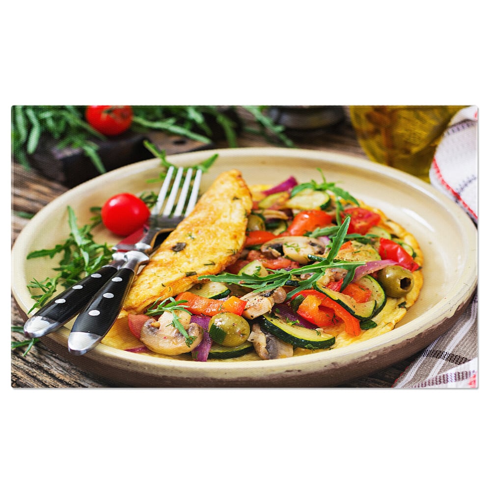 Tablou Canvas Gustare Sanatoasa - O placere culinara cu legume proaspete si oua 40x25CM [1]