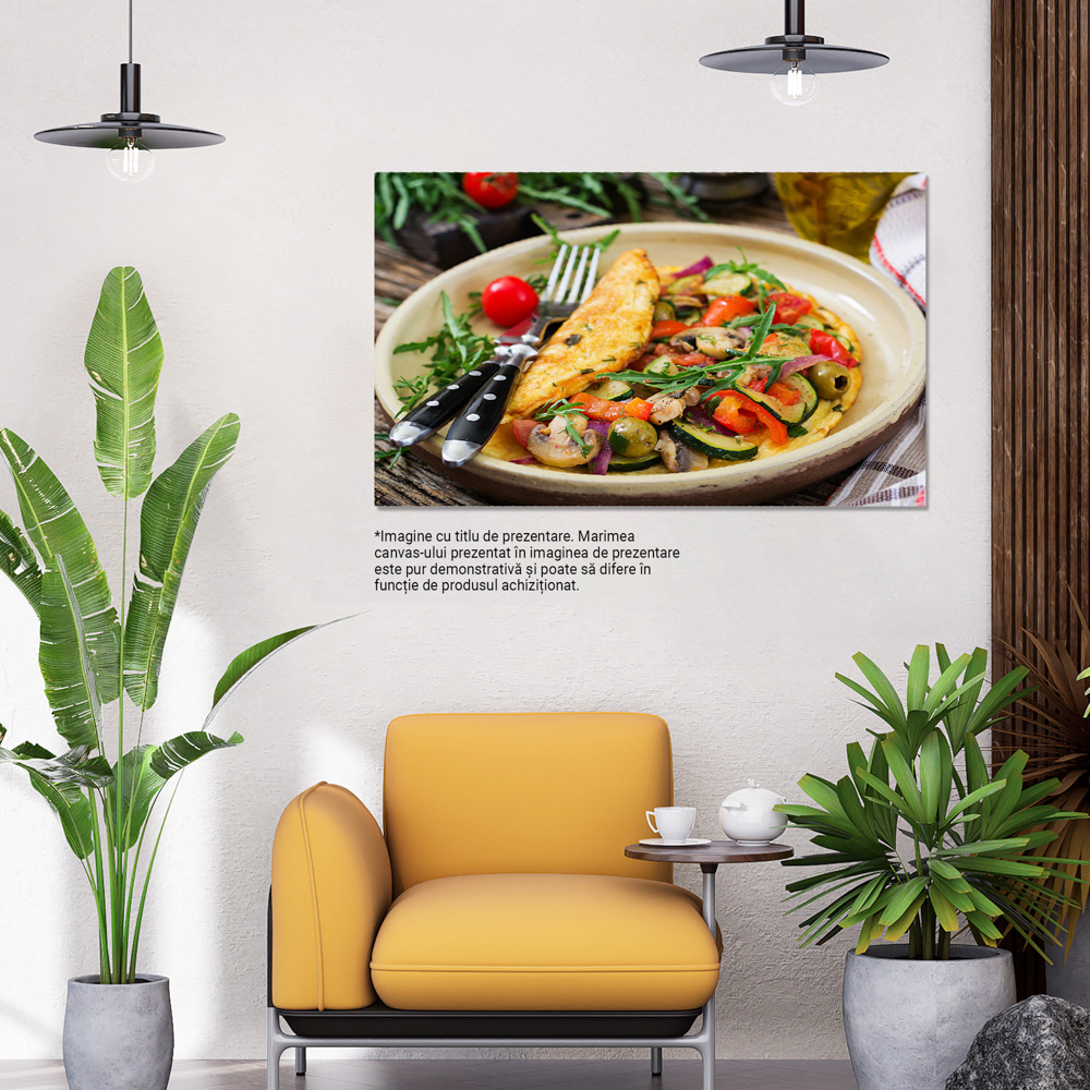 Tablou Canvas Gustare Sanatoasa - O placere culinara cu legume proaspete si oua 40x25CM [2]
