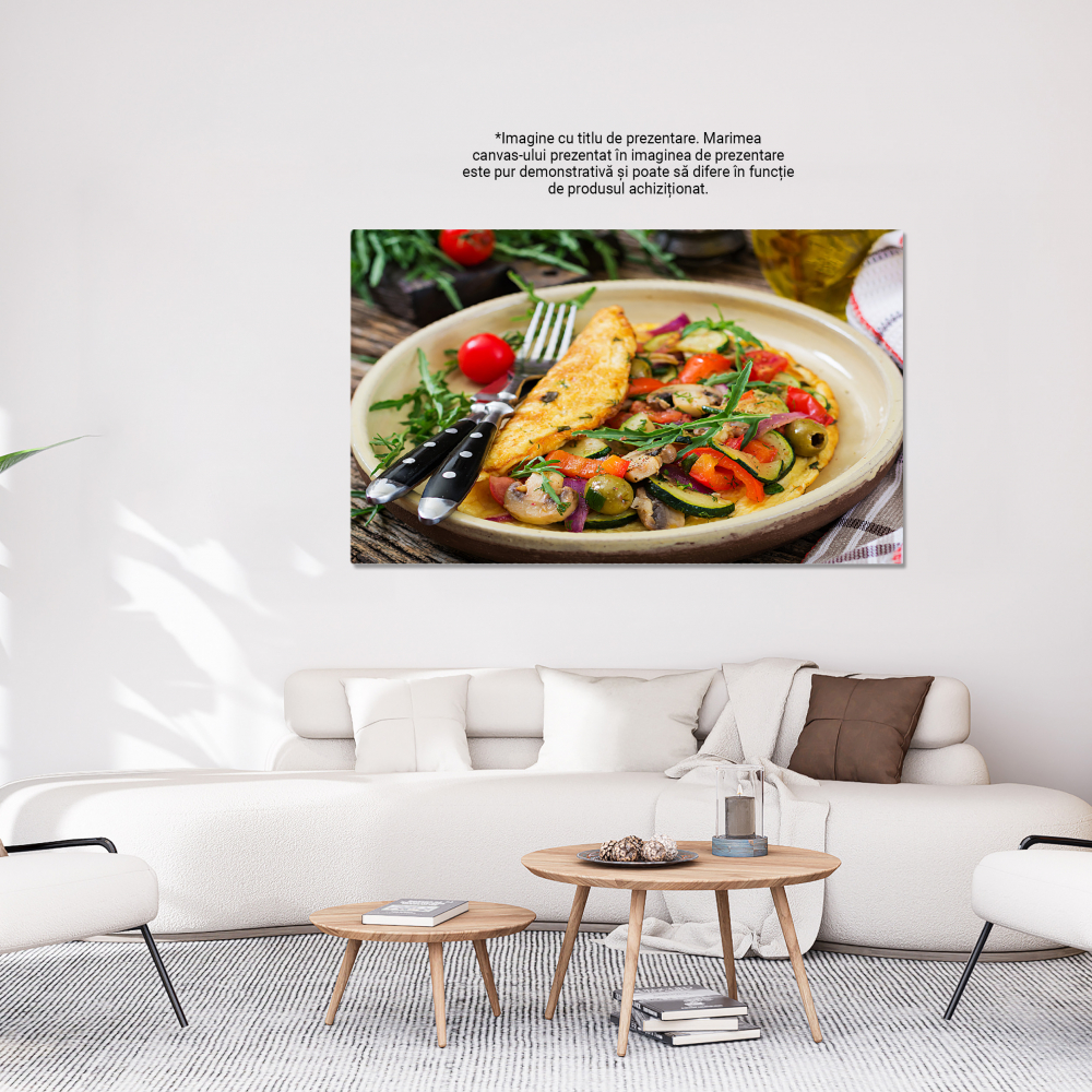 Tablou Canvas Gustare Sanatoasa - O placere culinara cu legume proaspete si oua 40x25CM [3]