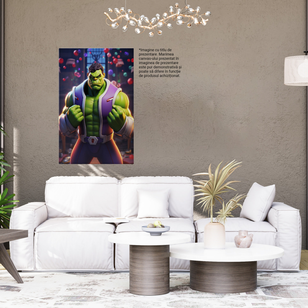 Hulk - Fiinta Verde cu Vesta Mov - Pictură Digitală, Marime 40x25CM [4]