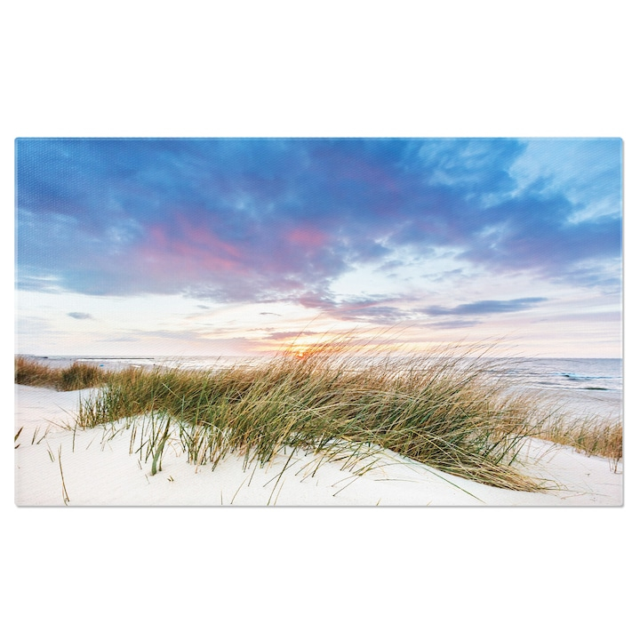 Tablou Canvas Iarba de Plaja pe Dunarea Baltica la Apus marea Baltica, dune, apus, natura, peisaj 100x70CM [1]