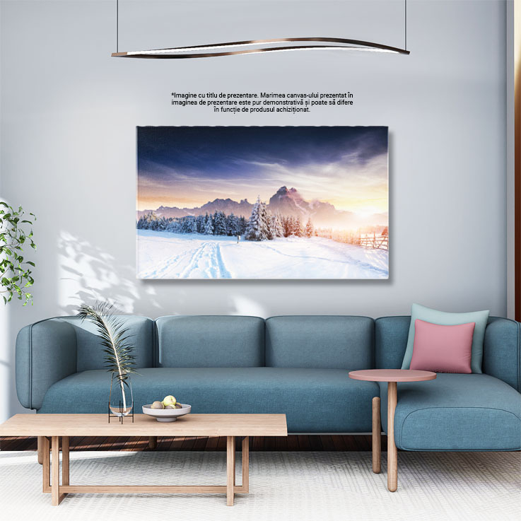 Tablou Canvas - Iarna in Muntii impaduriti - Drumuri Albe si Zapada in Toata Regula 40x25CM [3]