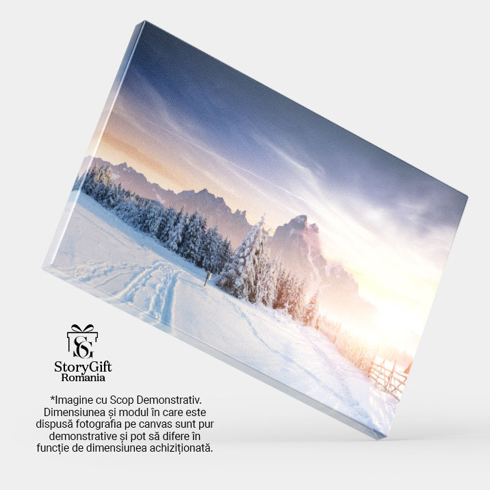 Tablou Canvas - Iarna in Muntii impaduriti - Drumuri Albe si Zapada in Toata Regula 40x25CM [4]