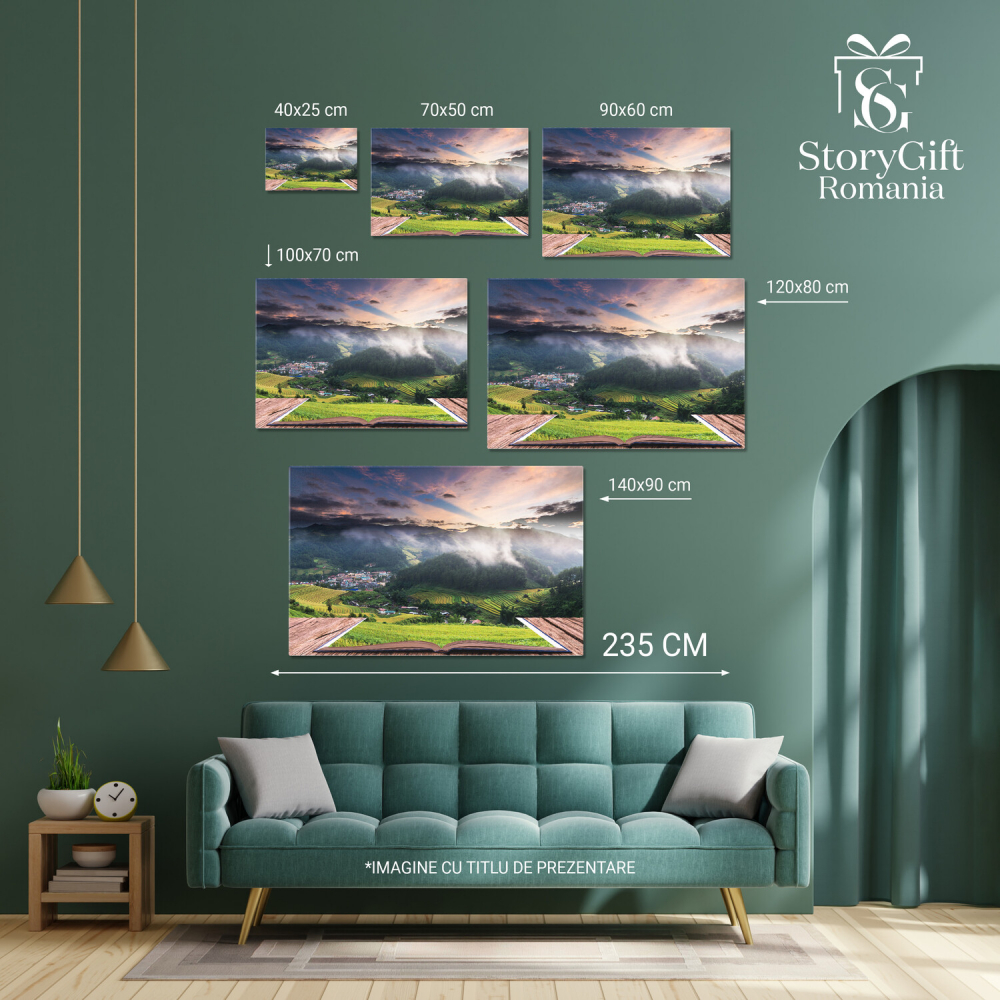 Câmpuri de Orez pe Terase - Apus și Cărți, Marime 40x25CM [4]