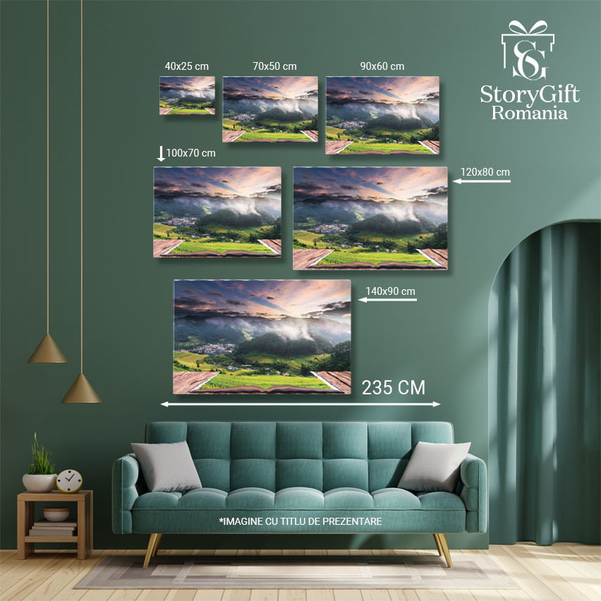 Tablou Canvas Imagine Conceptuala cu Campuri de Orez pe Terase Deschis, Carti, Weekend, Biblie, Apus 1438 40x25CM [5]