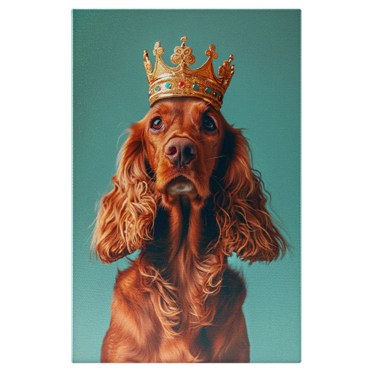 Tablou Canvas Imagine Simplistă a Setterului Irlandez un Câine de rasă Regală  , Pictura Digitala 40x25CM [1]