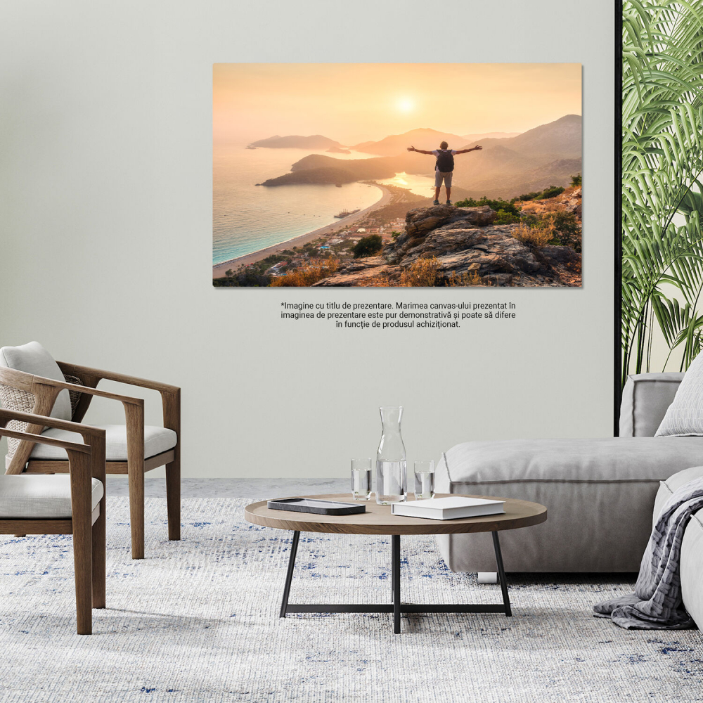 Tablou Canvas în Vârful Lumii: Apus de Soare în Munți, Marime 40x25CM [4]