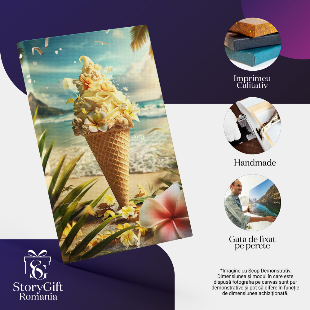 Înghețata de Vanilie și Chemarea Pescărușilor - Pictură Digitală, Marime 40x25CM [2]