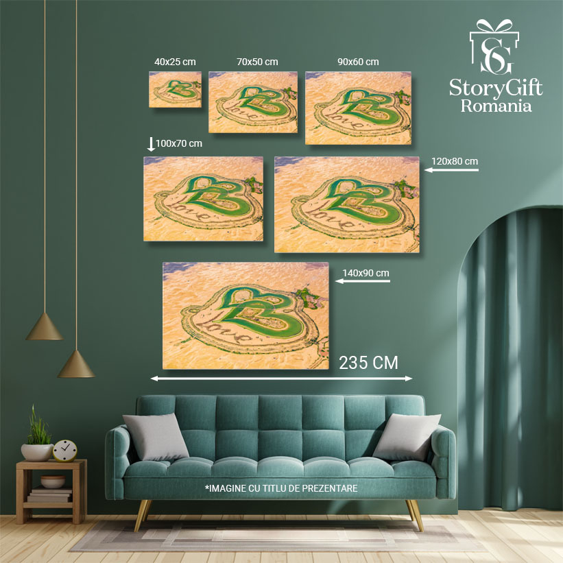 Tablou Canvas Inima Galbena a Desertului desert, aerial, iubire, simbol, calatorie 1631 40x25CM [5]