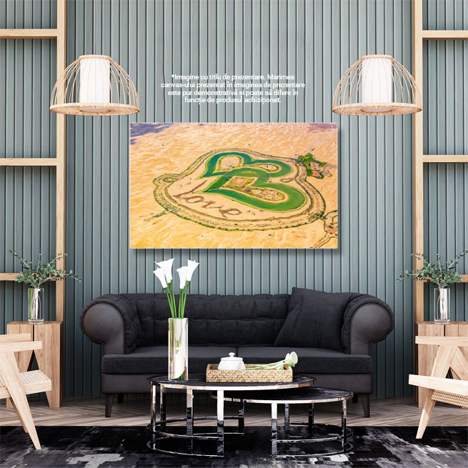 Tablou Canvas Inima Galbena a Desertului desert, aerial, iubire, simbol, calatorie 1631 40x25CM [3]