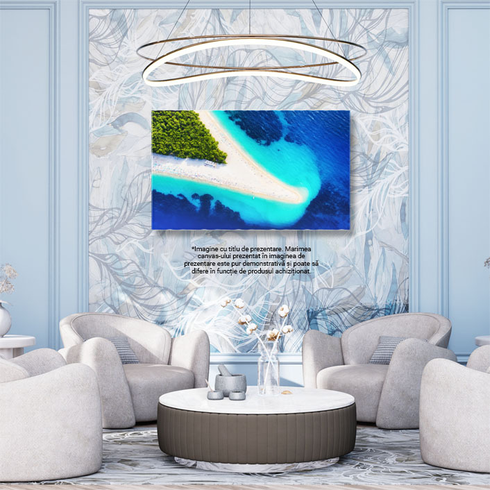 Tablou Canvas Insula Hvar, Bol, Vedere Aeriana la Plaja Zlatni Rat calatorie, aerian, Croatia, insula, plaja, vara, mediteranean 1488 40x25CM [3]