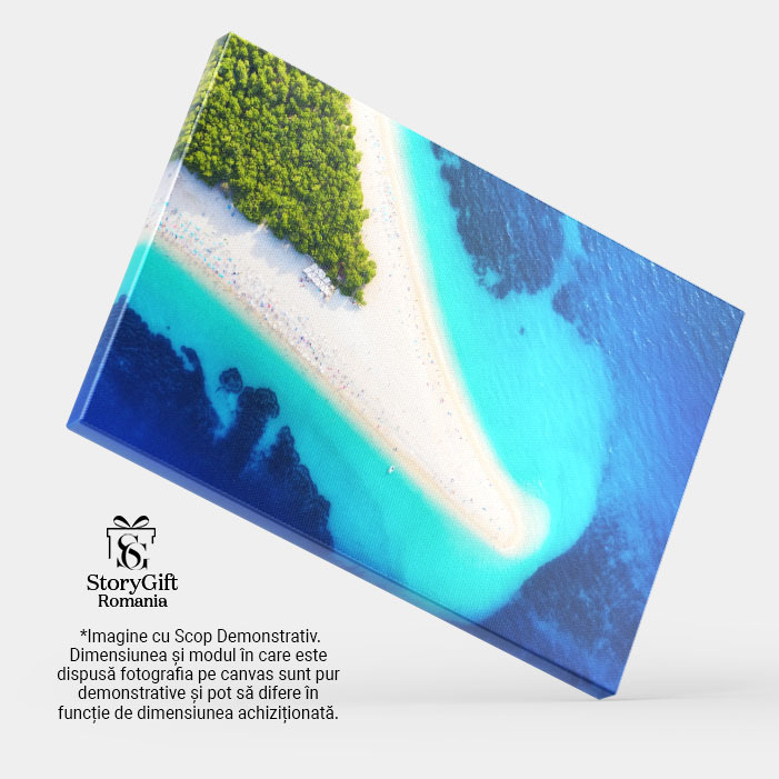 Tablou Canvas Insula Hvar, Bol, Vedere Aeriana la Plaja Zlatni Rat calatorie, aerian, Croatia, insula, plaja, vara, mediteranean 1488 40x25CM [4]