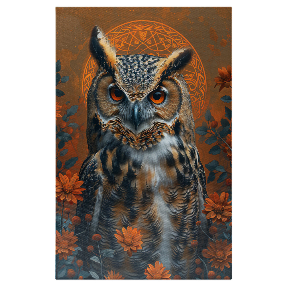 Bufnița și Înțelepciunea Nopții - Ochi Luminoși în Pictură Digitală, Marime 40x25CM [1]