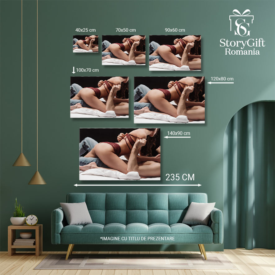 Tablou Canvas - Intimitate si pasiune, cuplu in lenjerie, senzualitate profunda 40x25CM [5]