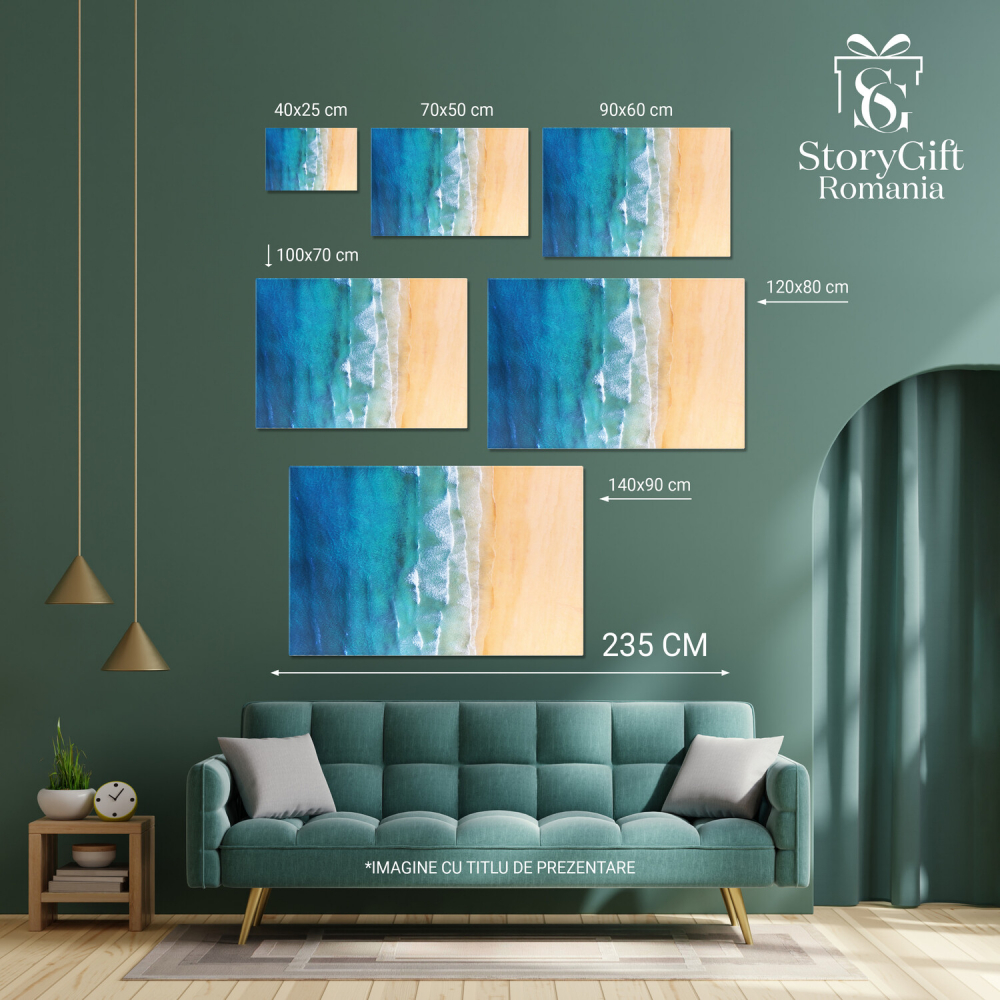 Vedere Aeriană a Coastei Islandeze – Frumusețe Naturală, Marime 40x25CM [4]