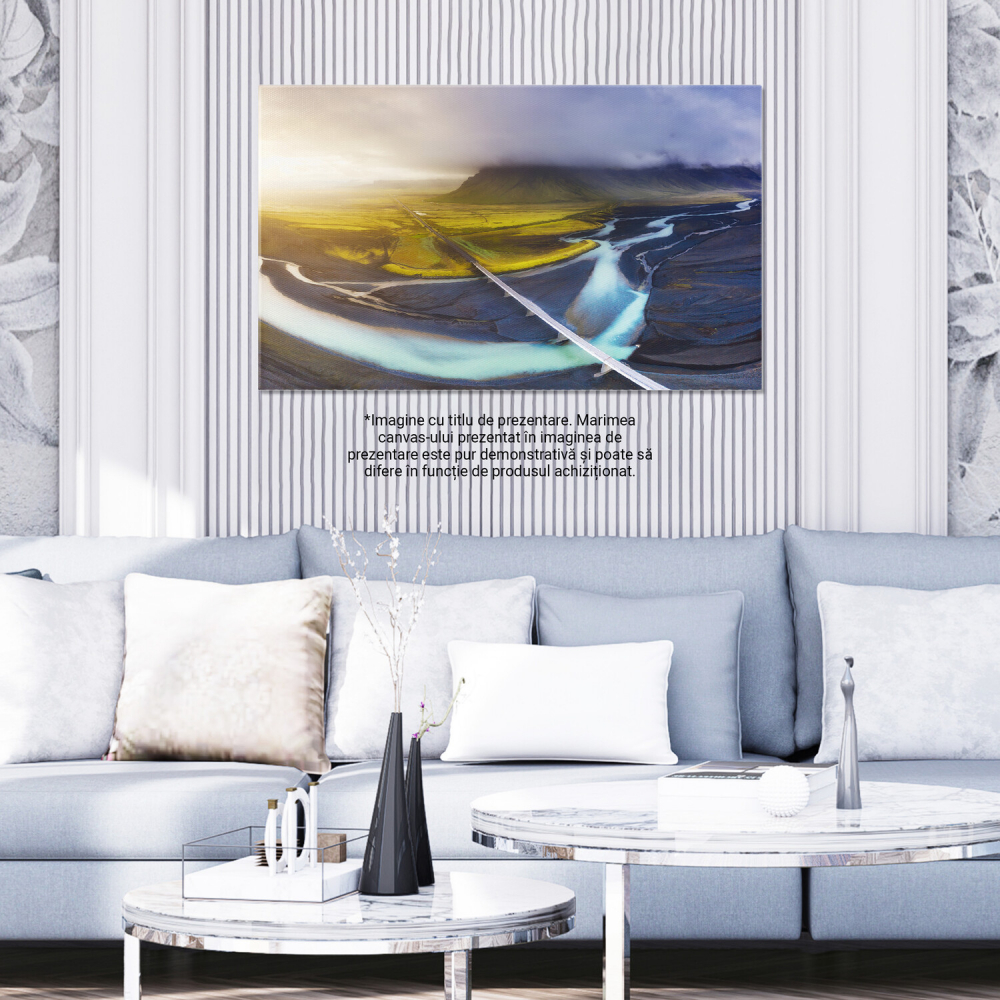 Vedere Aeriană a Muntelui și Oceanului Islandez – Peisaj Natural, Marime 40x25CM [3]