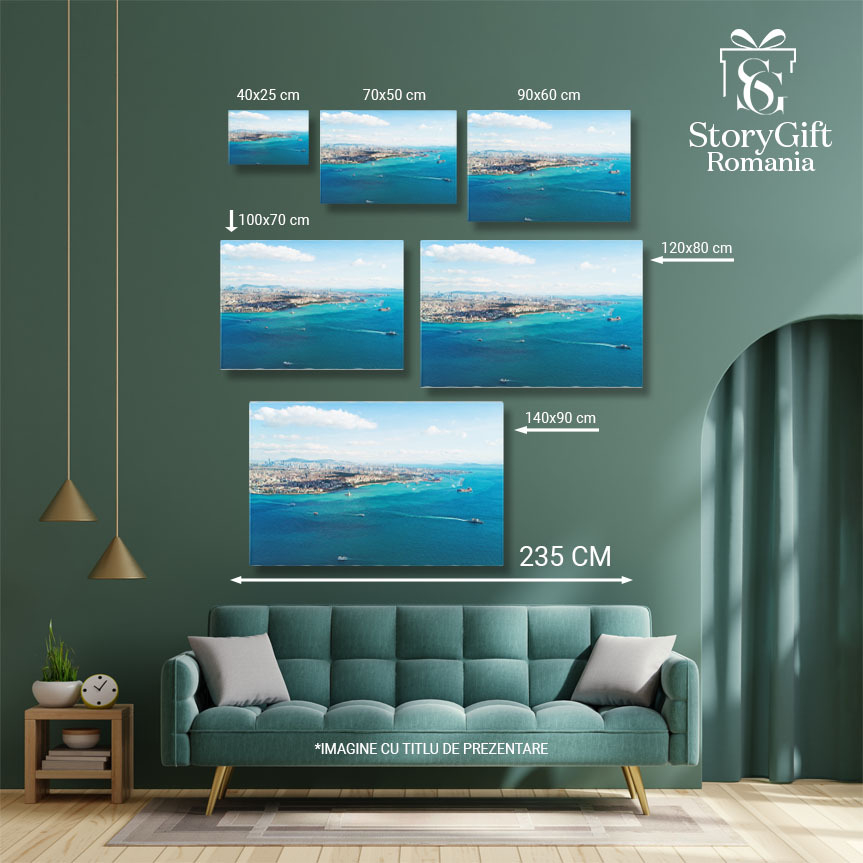 Tablou Canvas: Istanbul Peste Bosfor - Oras, Poduri, Dezvoltare, Frumusete Aeriana 40x25CM [5]