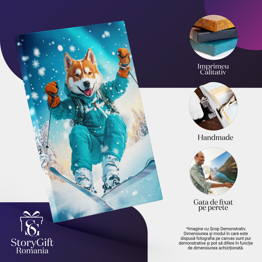  Tablou Canvas Personalizat Iubitor De Sport De Iarnă Pe SchiuriMarime 100x70CM [4]