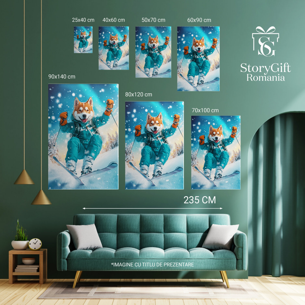  Tablou Canvas Personalizat Iubitor De Sport De Iarnă Pe SchiuriMarime 100x70CM [6]