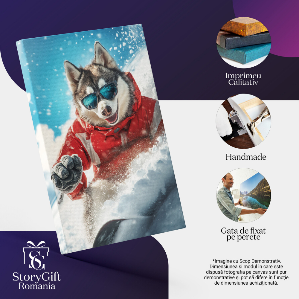  Tablou Canvas Personalizat Iubitor De Schiuri Pe Pârtiu Cu Echipament RoșuMarime 100x70CM [4]