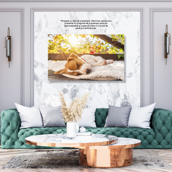 Tablou Canvas Jack Russell Terrier la Semineu, dog, fireplace, hygge, warm, home 2548 40x25CM [3]