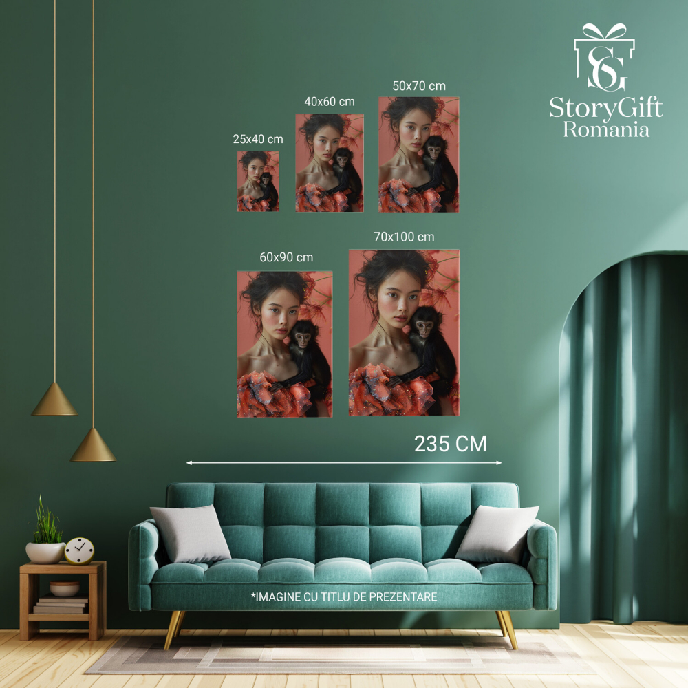 Tablou Canvas Japoneză cu Cercei și Ochii Mari, Marime 40x25CM [4]