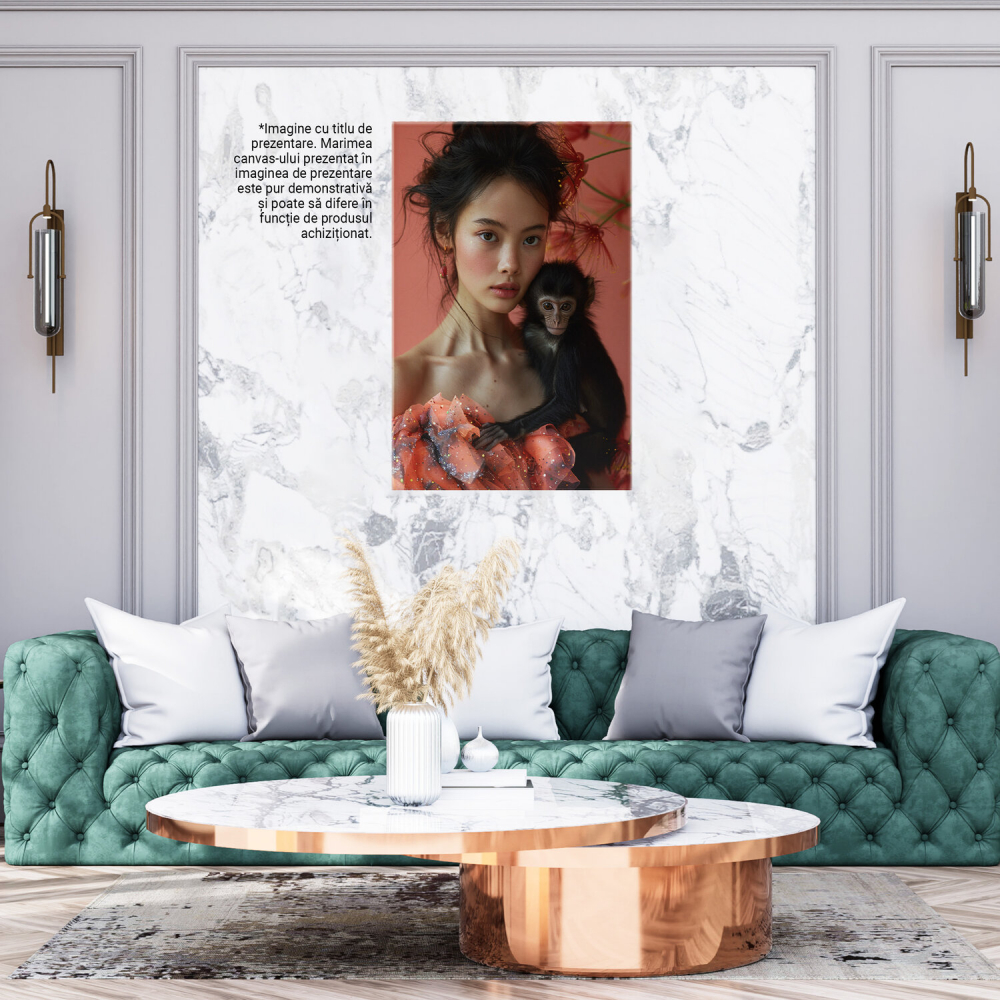 Tablou Canvas Japoneză cu Cercei și Ochii Mari, Marime 40x25CM [3]