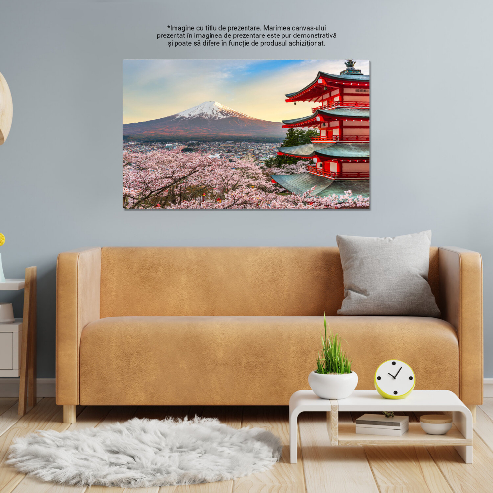 Tablou Canvas cu Cireșii Înflorescenți din Japonia – Peisaj Floral, Marime 40x25CM [4]