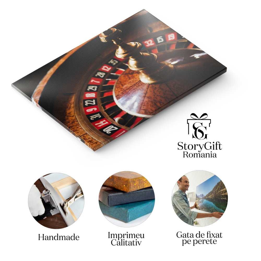 Tablou Canvas: Cazinou și Roata Norocului, Marime 40x25CM [2]