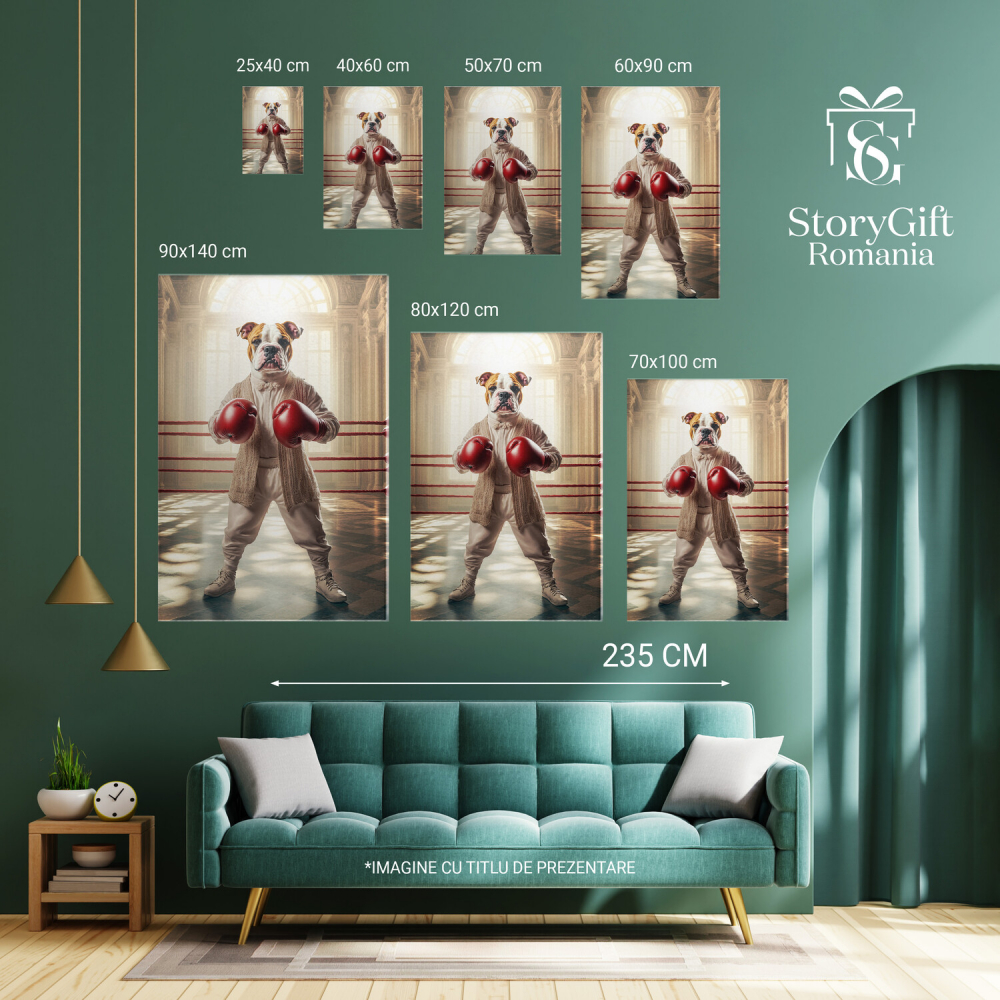  Tablou Canvas Personalizat Jucător De Box Cu Haine Tradiționale Și Mănuși RoșiiMarime 40x25CM [6]