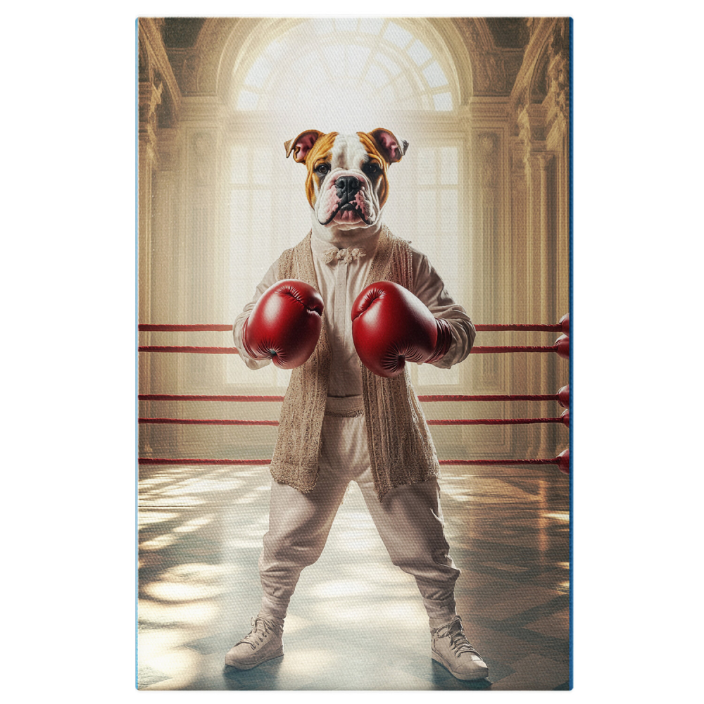  Tablou Canvas Personalizat Jucător De Box Cu Haine Tradiționale Și Mănuși RoșiiMarime 40x25CM [1]