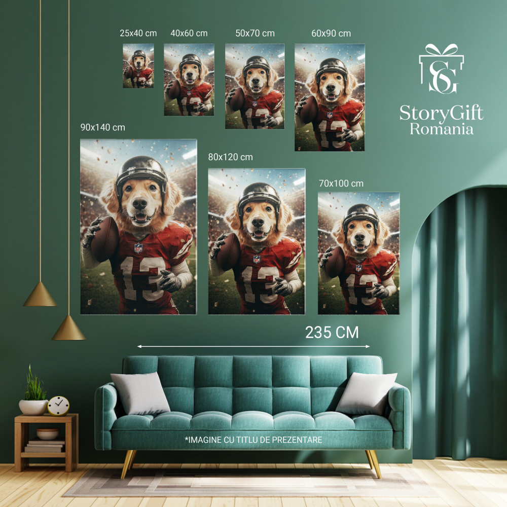  Tablou Canvas Personalizat Jucător De Fotbal American Câștigând MeciulMarime 40x25CM [6]