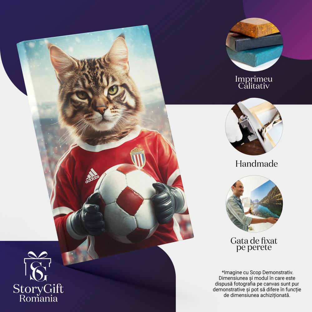  Tablou Canvas Personalizat Jucător De Fotbal European Câștigând MeciulMarime 70x50CM [4]