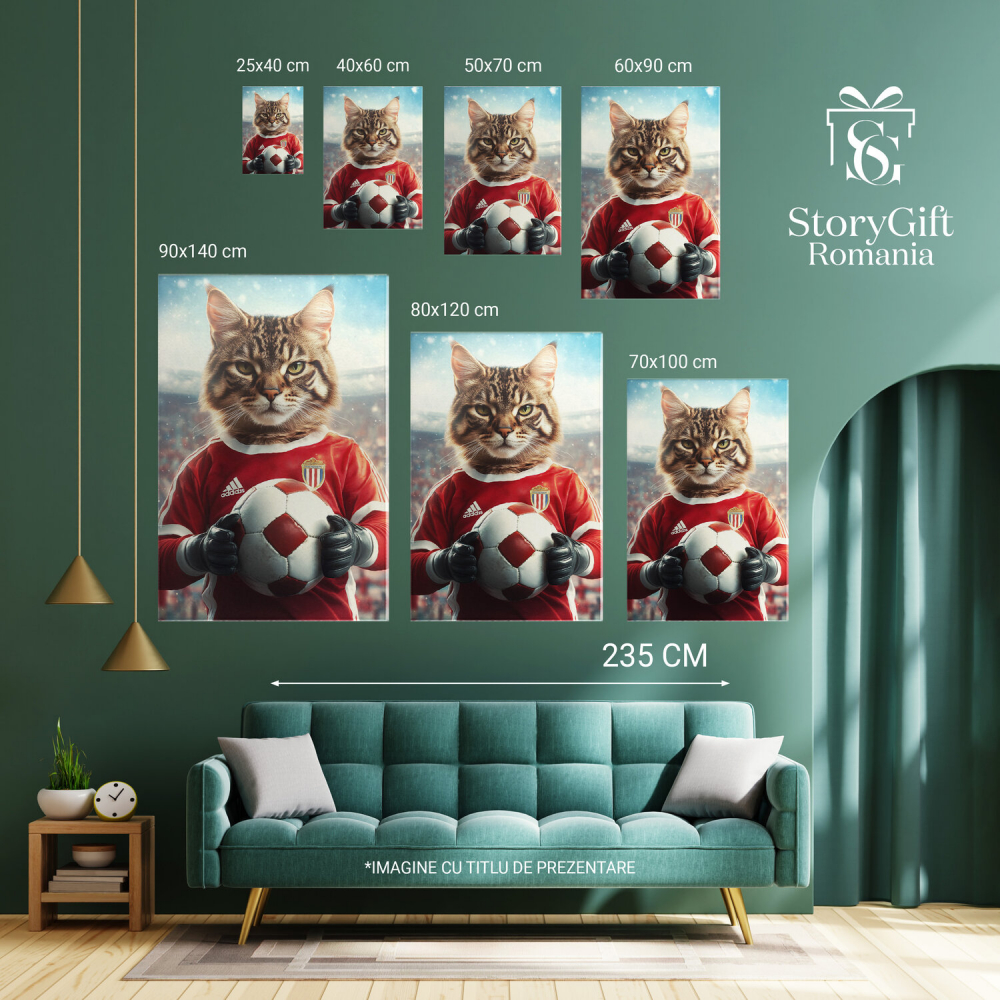  Tablou Canvas Personalizat Jucător De Fotbal European Câștigând MeciulMarime 70x50CM [6]