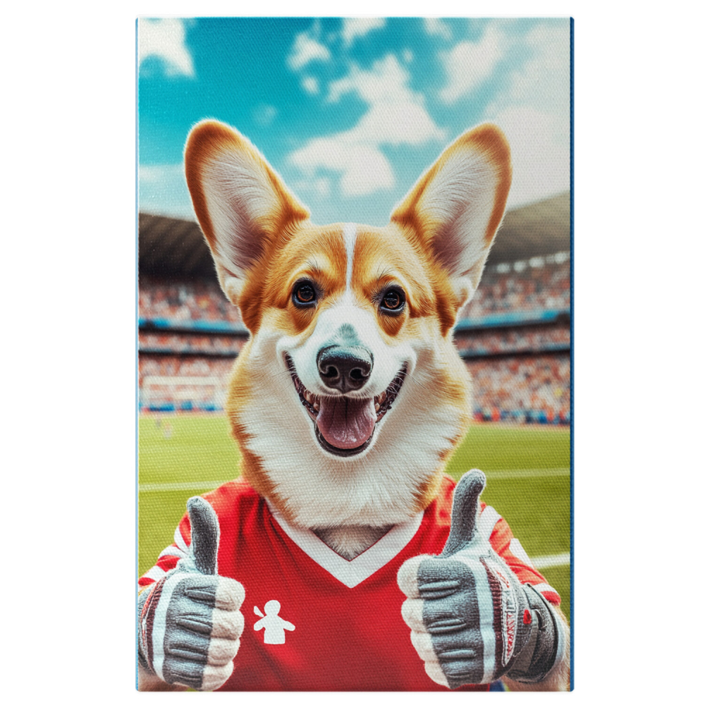  Tablou Canvas Personalizat Jucător De Fotbal Pe Teren Cu Semnul OKMarime 70x50CM [1]