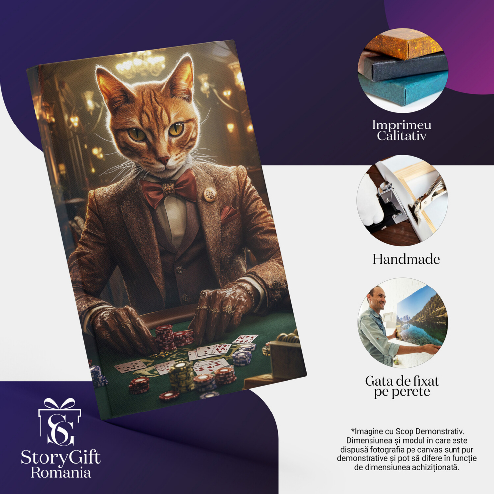 Tablou Canvas Personalizat Jucător de Poker în Costum Elegant
Marime 70x50CM [4]