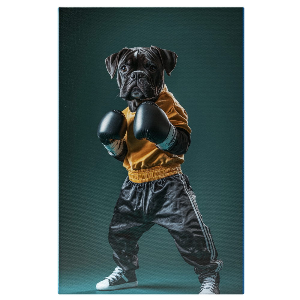  Tablou Canvas Personalizat Box Hip-Hop Cu Hanorac Portocaliu Și Mănuși AuriiMarime 40x25CM [1]