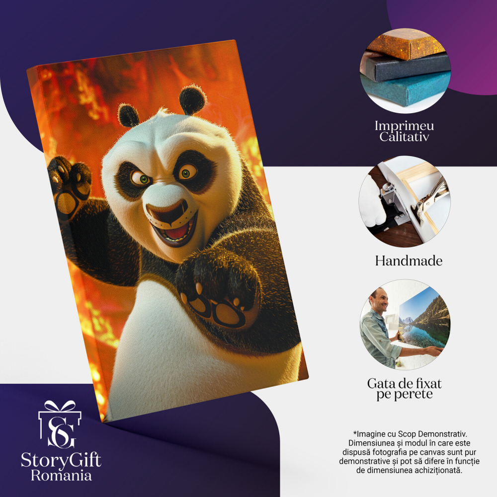 Kung Fu Panda - Urs cu Ochii Verzi Practicând Arte Marțiale, Marime 40x25CM [2]