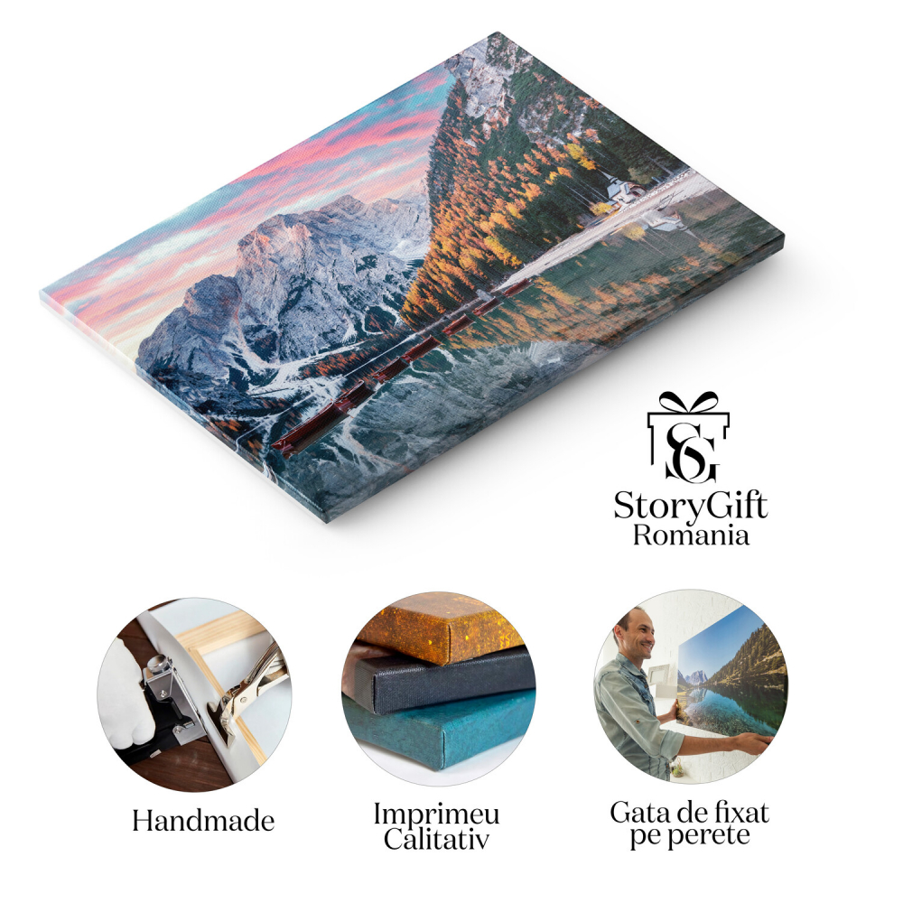 Lacul Braies - Mister și Splendoare în Dolomiți, Marime 40x25CM [2]